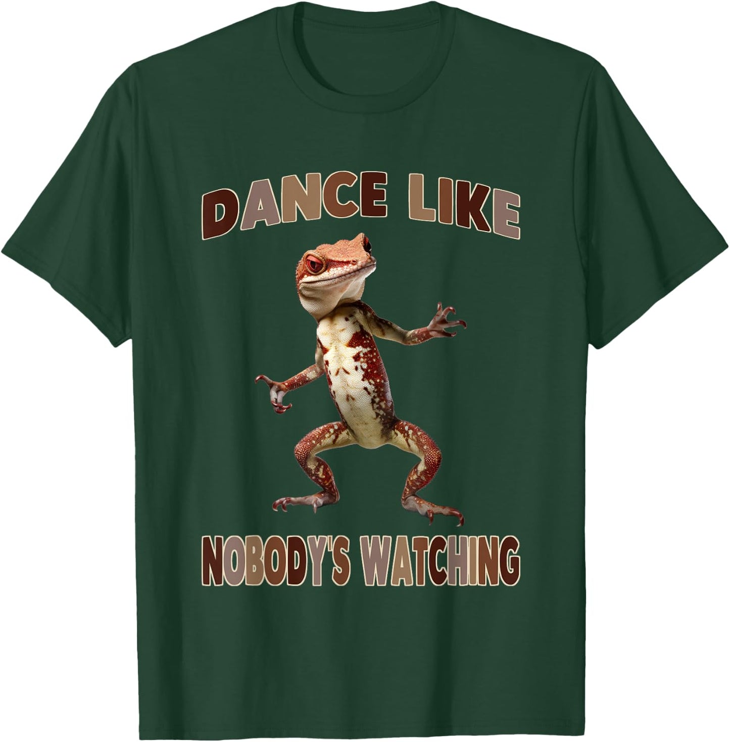 Dance Like Nobody's Watching Funny Gecko T-Shirt - T-Shirt | Forest