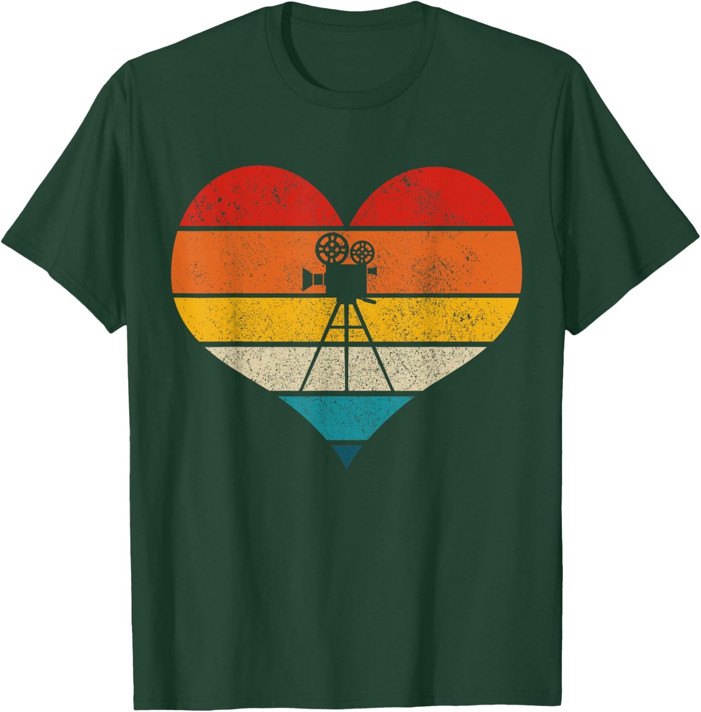 Film Director Filmmaker Camera Vintage Heart Gift T-Shirt - T-Shirt | Forest