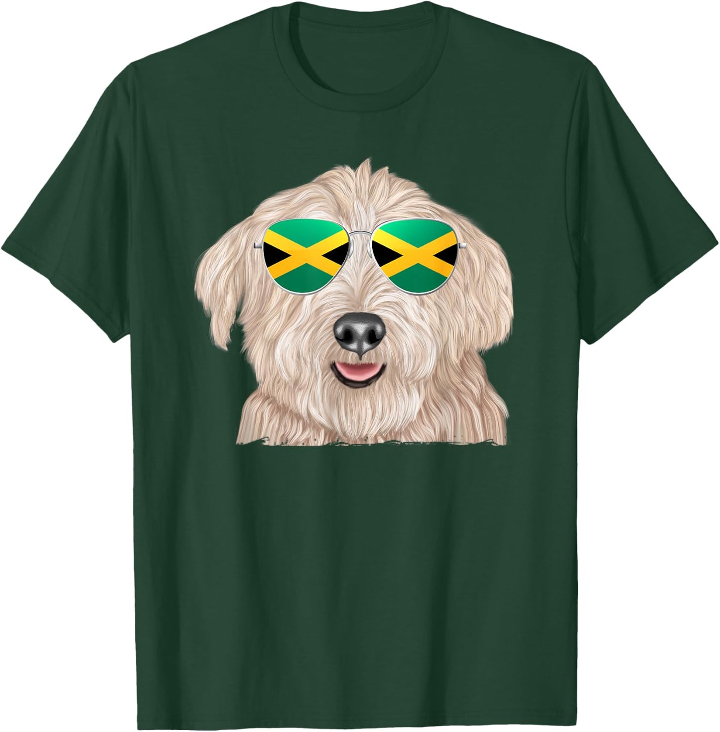 Glen of Imaal Terrier Dog Jamaica Flag Sunglasses T-Shirt - T-Shirt | Forest