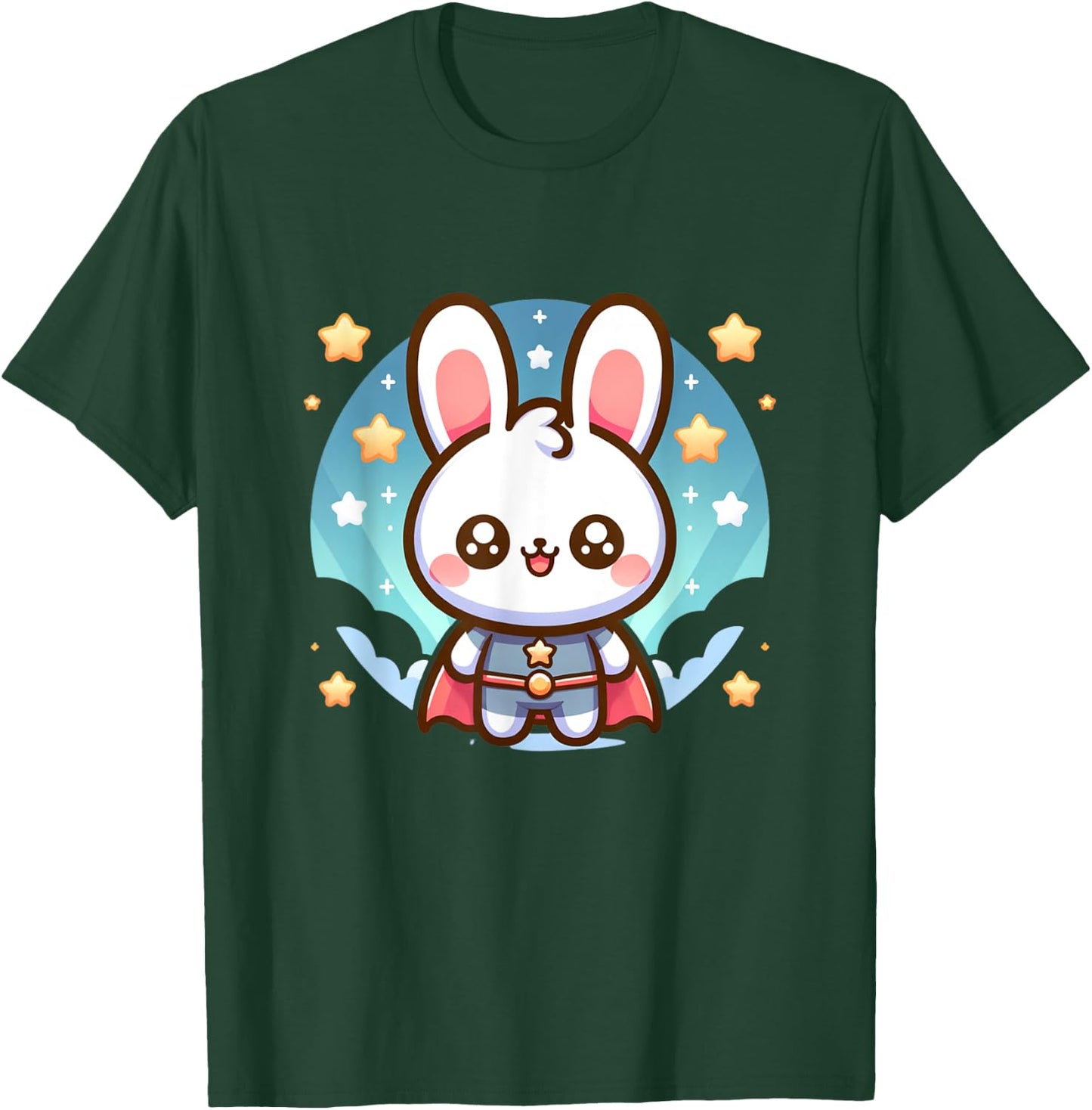 Cute Fluffy Super Hero Bunny Superhero Rabbit T-Shirt - T-Shirt | Forest