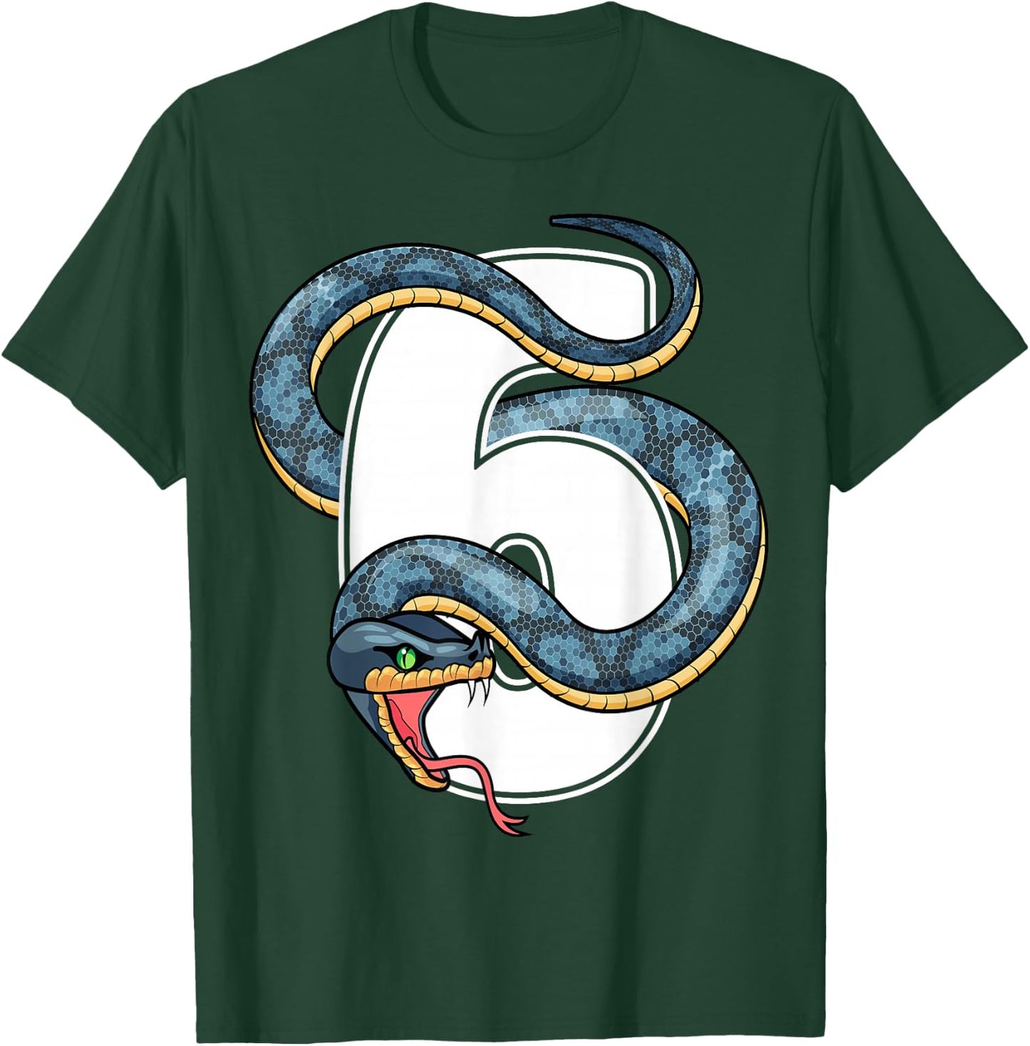 6th Birthday Snake Lover Six 6 Year Old Birthday Boy Girl T-Shirt - T-Shirt | Forest