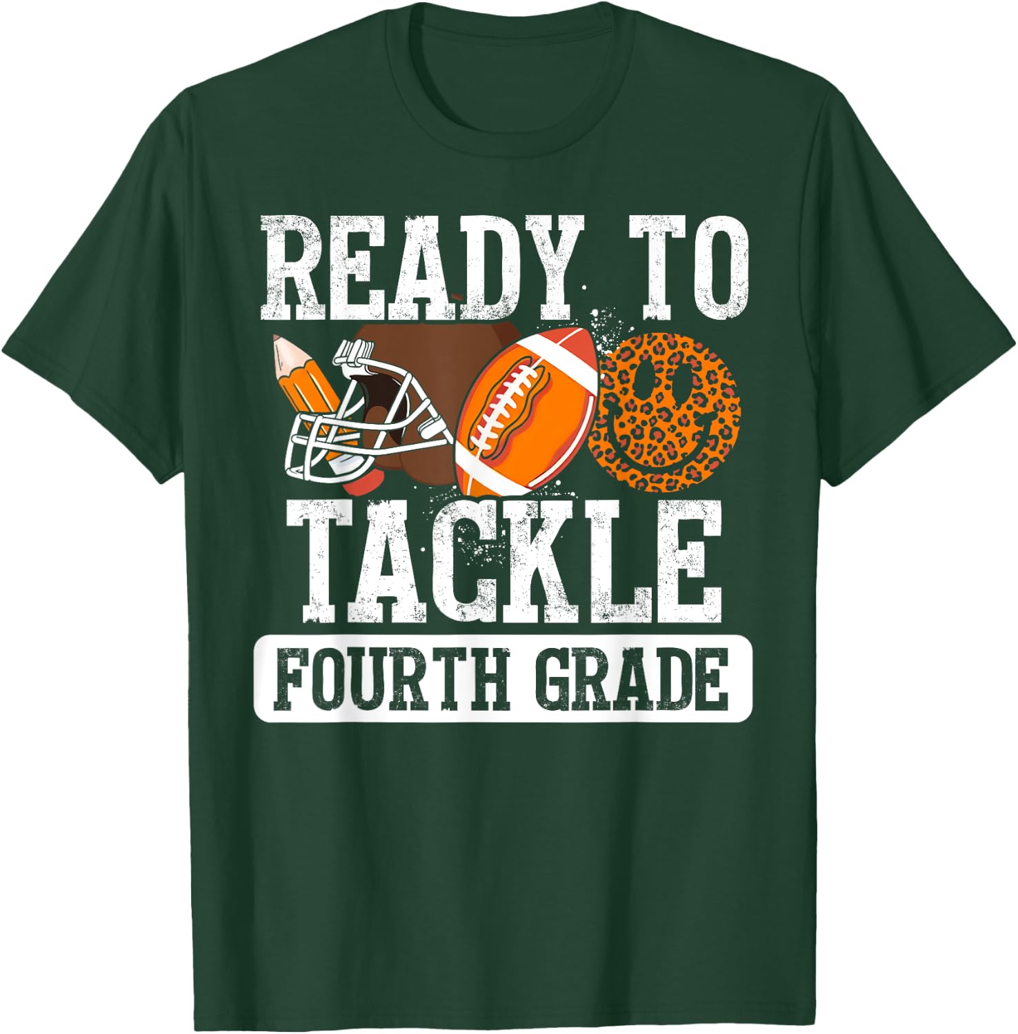 Ready To Tackle 4th Grade Football First Day Boys Toddlers T-Shirt - T-Shirt | Forest
