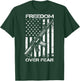 Freedom Over Fear - Pro Gun USA Flag 2nd Amendment (ON BACK) T-Shirt - T-Shirt | Forest