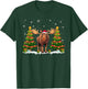 Xmas Tree Lights Moose Santa Hat Christmas Sweater T-Shirt - T-Shirt | Forest