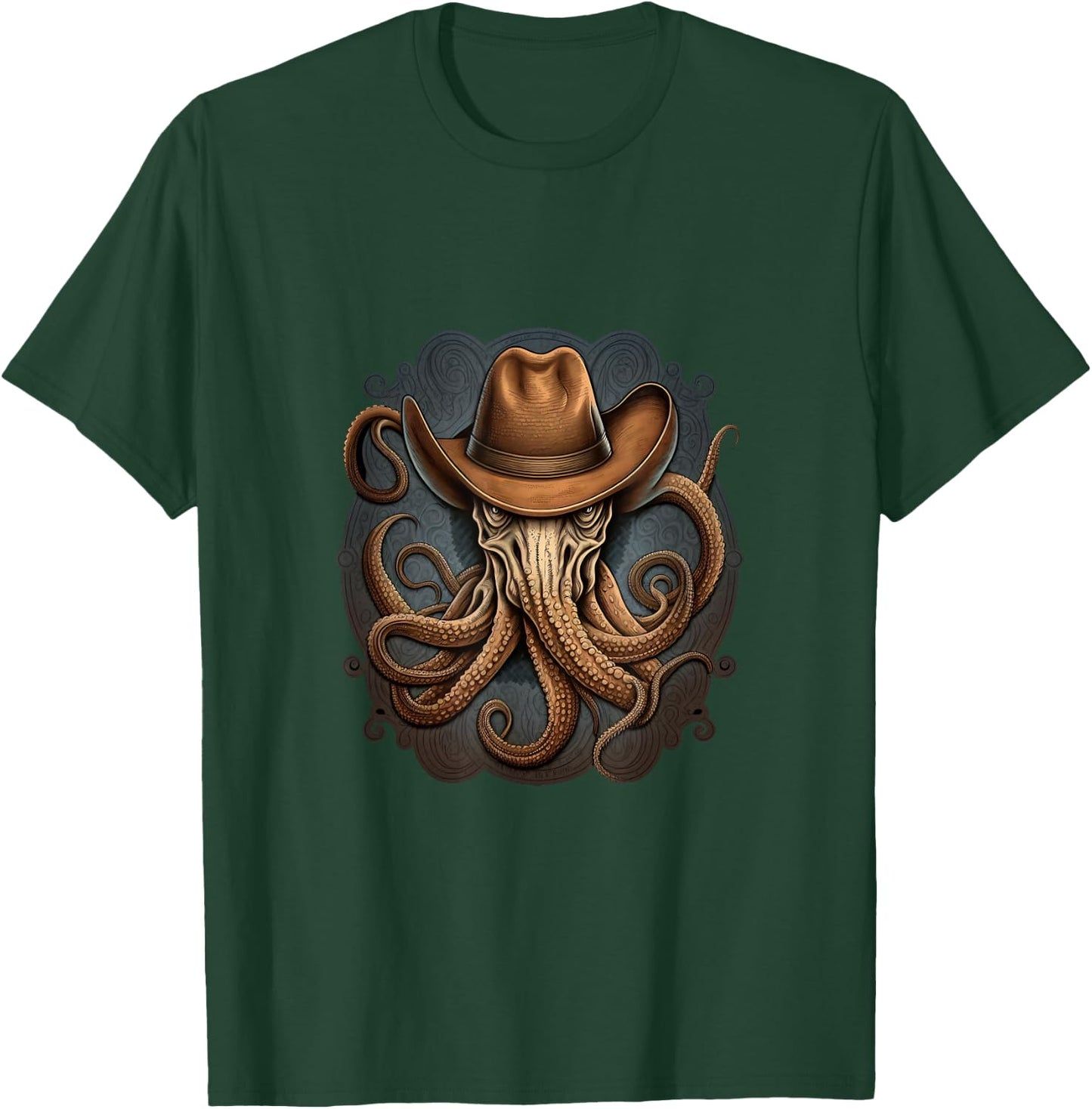 Octopus Cowboy Hat Kraken Sea Creatures T-Shirt - T-Shirt | Forest