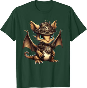 Steampunk Dragon Gears Graphic Design Artwork Fantasy T-Shirt - T-Shirt | Forest