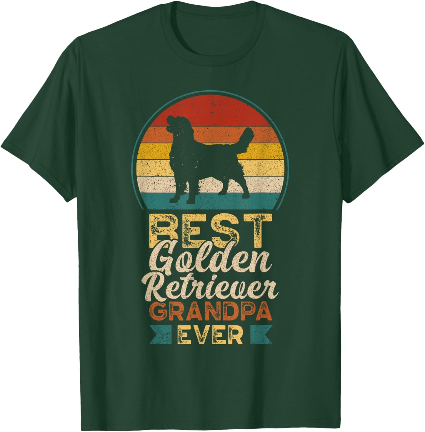 Best Golden Retriever Grandpa Ever, Father's Day, Golden Dog T-Shirt - T-Shirt | Forest