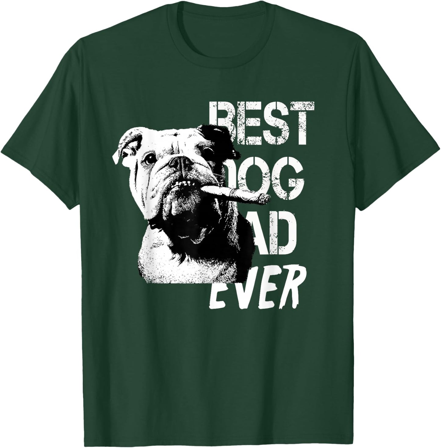 Chien de Style Vintage pour Homme Bulldog Anglais fête des pères T-Shirt - T-Shirt | Forest