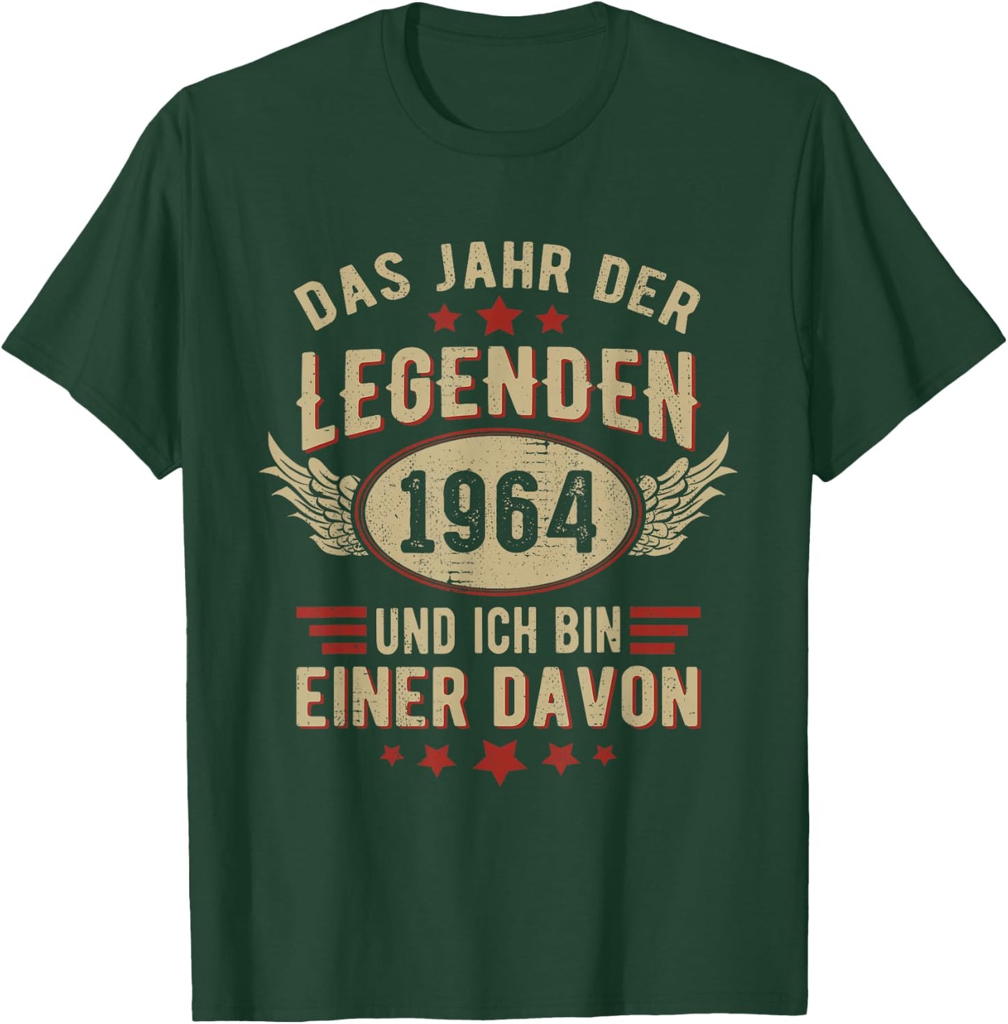 1964 Year of Legends Vintage 1964 Birthday Retro , black T-Shirt - T-Shirt | Forest