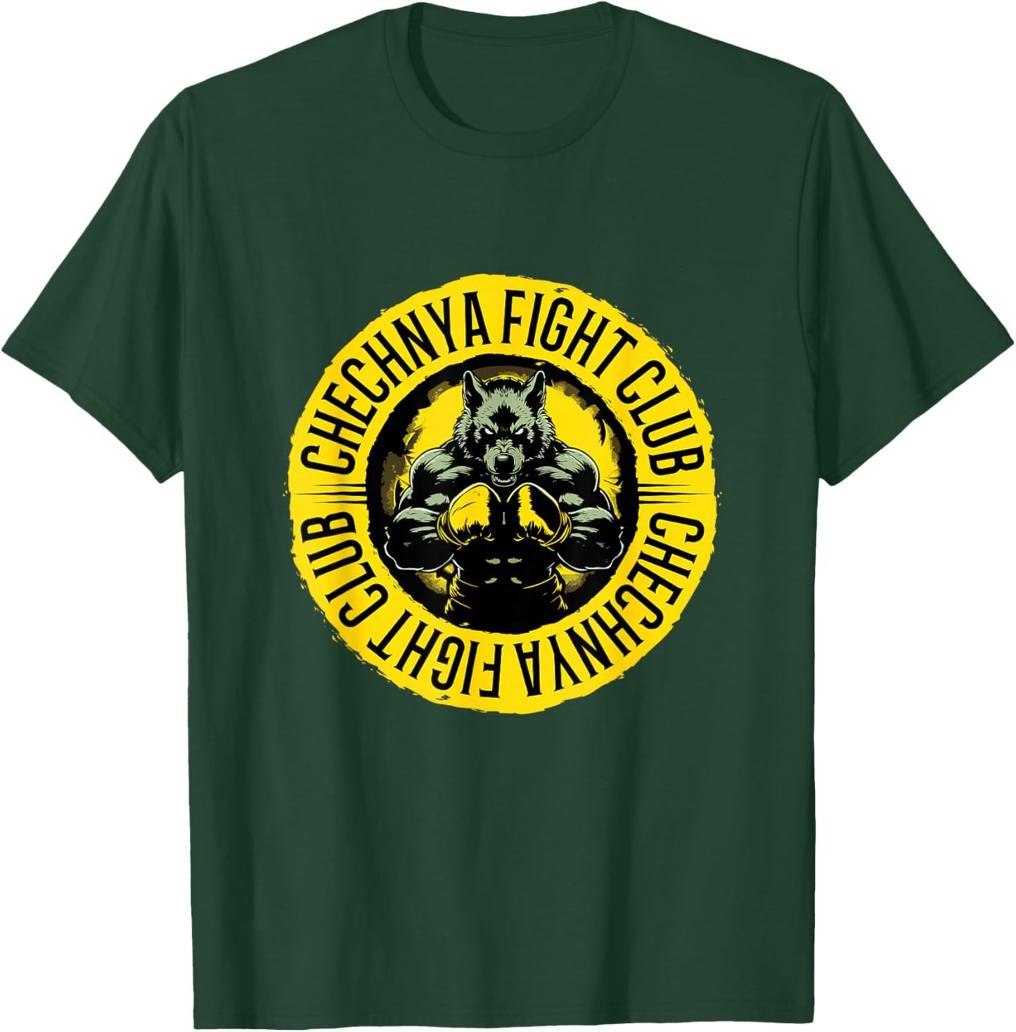 Chechnya Fight Club | Boxing Martial Arts MMA Chechen , Black, S T-Shirt - T-Shirt | Forest