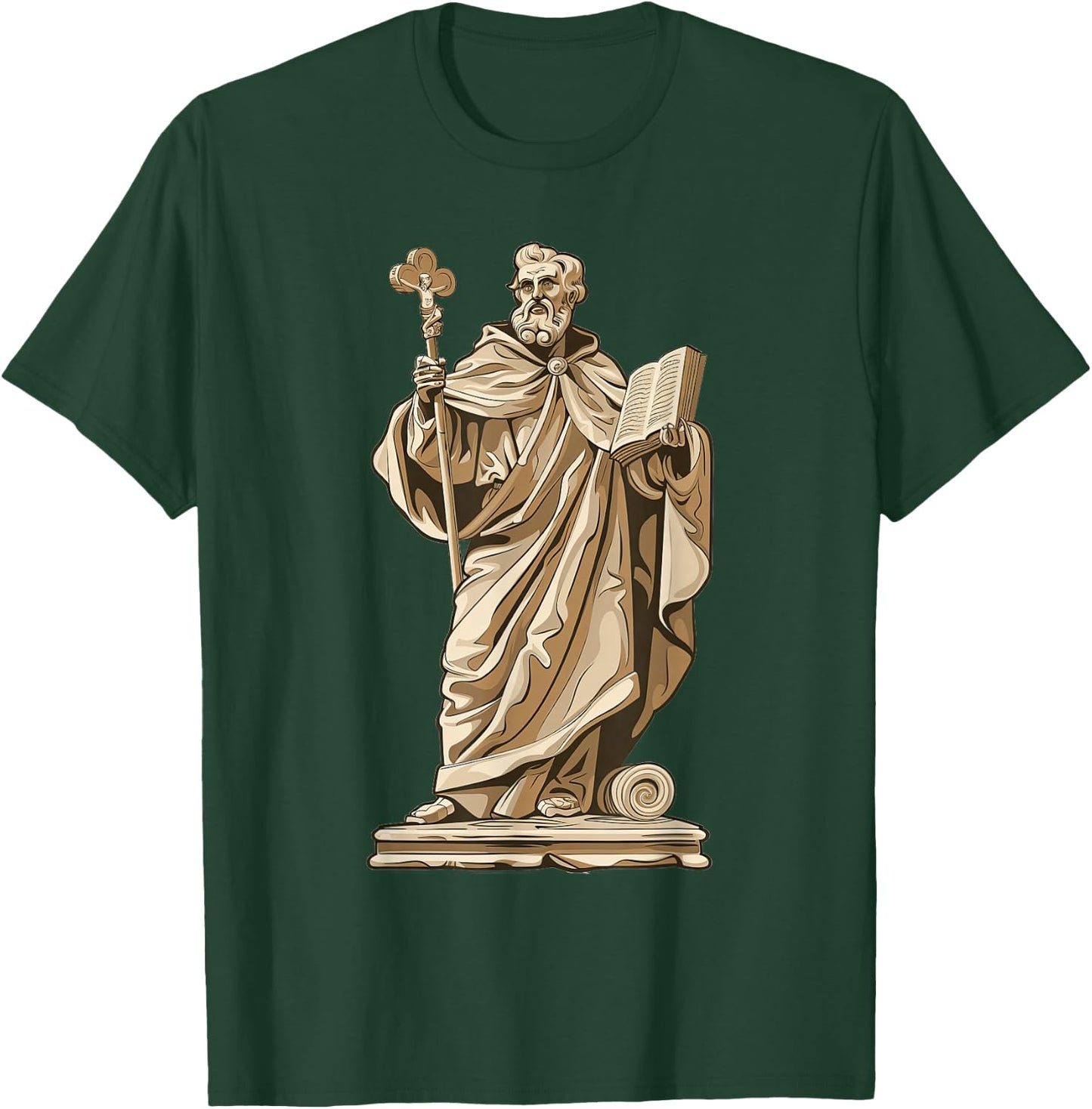 Saint Augustine Of Hippo On A Stone Slab T-Shirt - T-Shirt | Forest