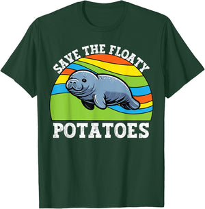 Save the Floaty Potatoes Manatee T-Shirt - T-Shirt | Forest