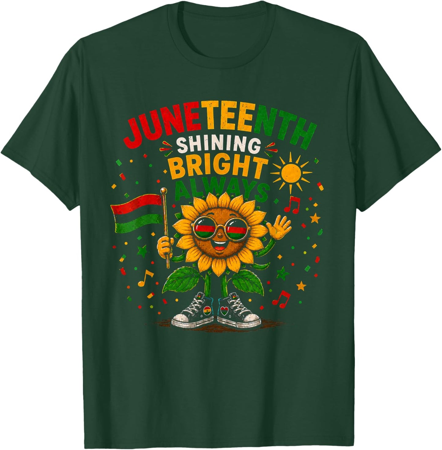 Juneteenth Shining Bright Always Black History T-Shirt - T-Shirt | Forest