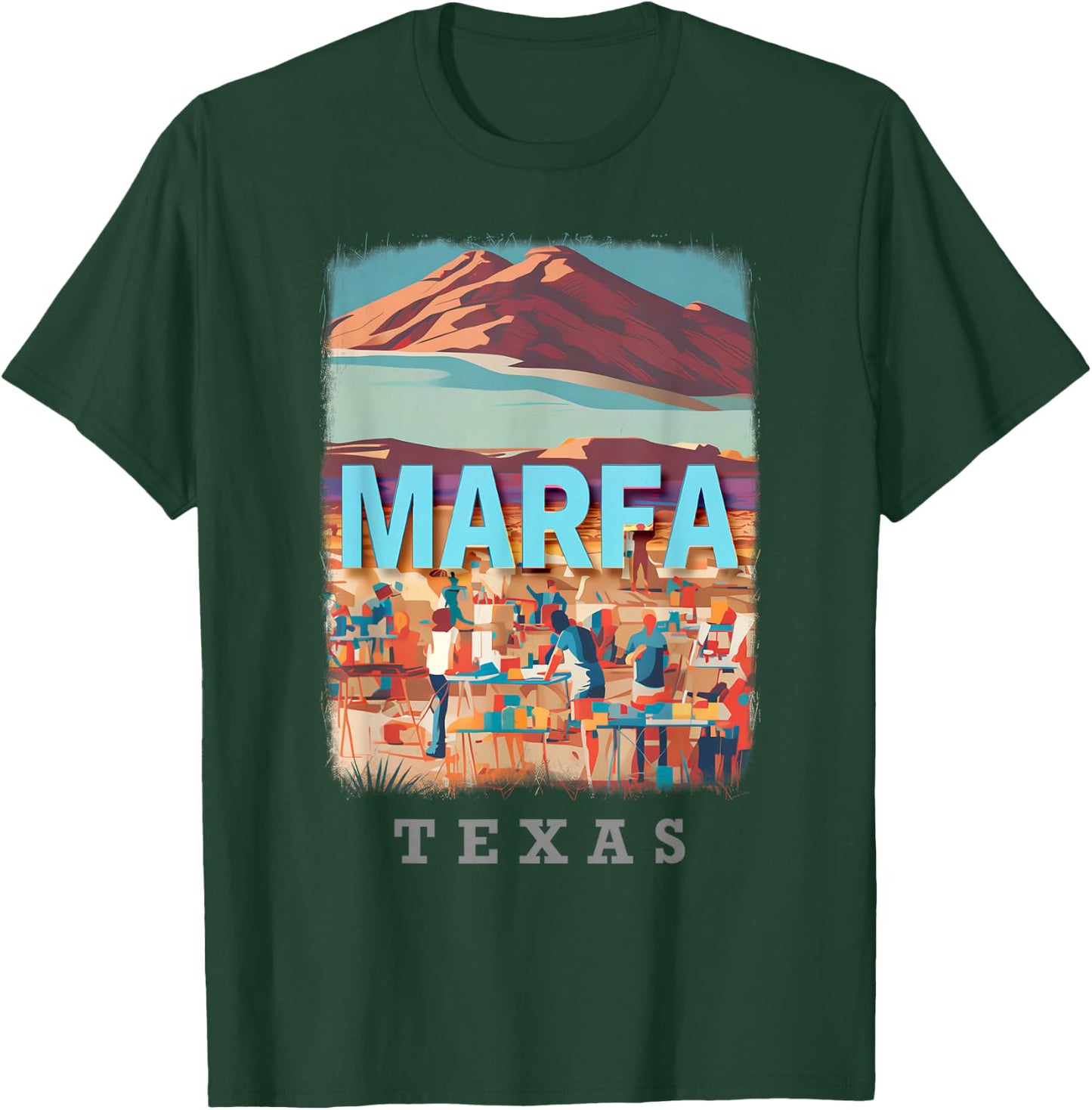 Marfa Texas TX Artistic Oasis SD179 T-Shirt - T-Shirt | Forest