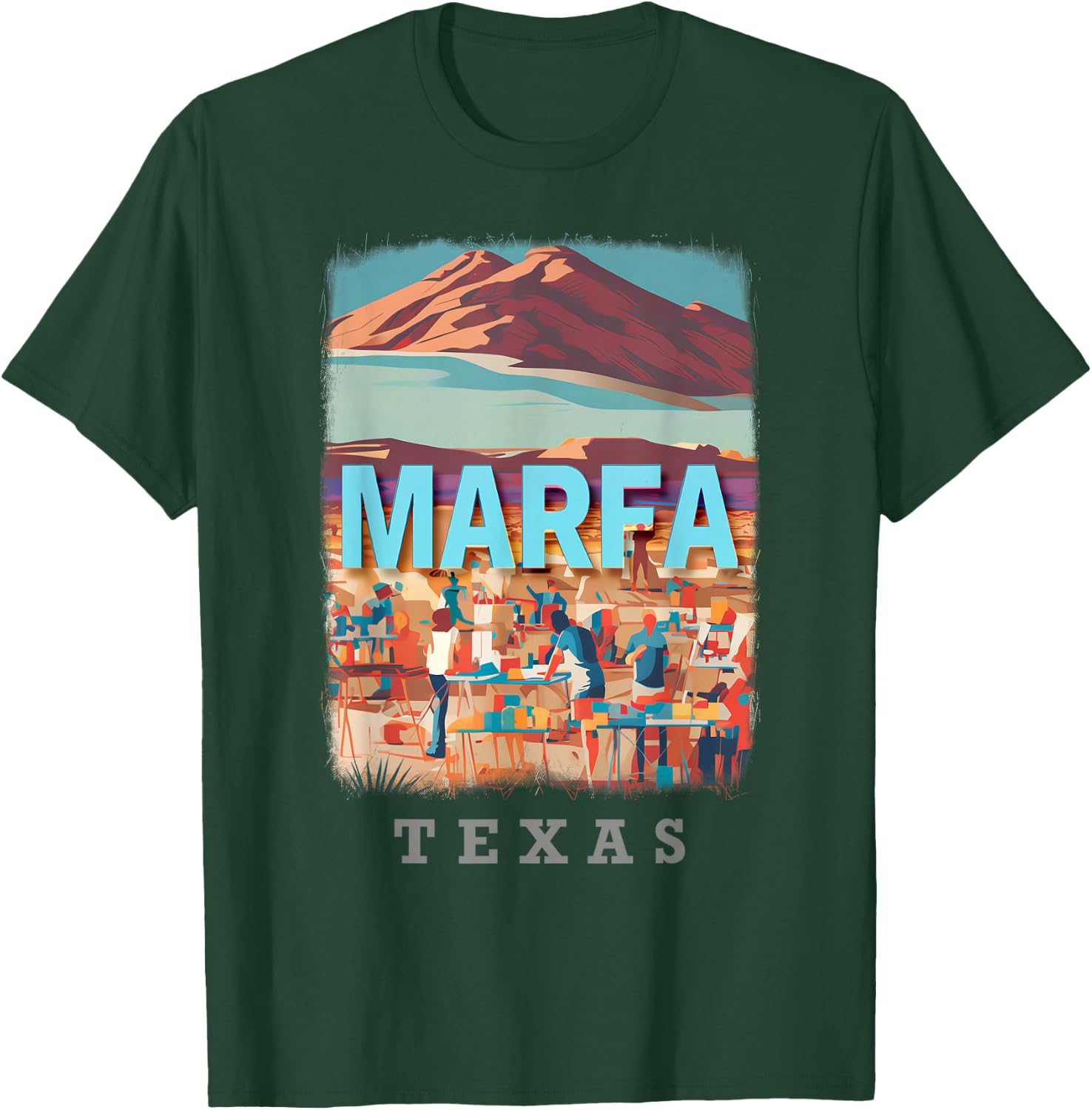Marfa Texas TX Artistic Oasis SD179 T-Shirt - T-Shirt | Forest