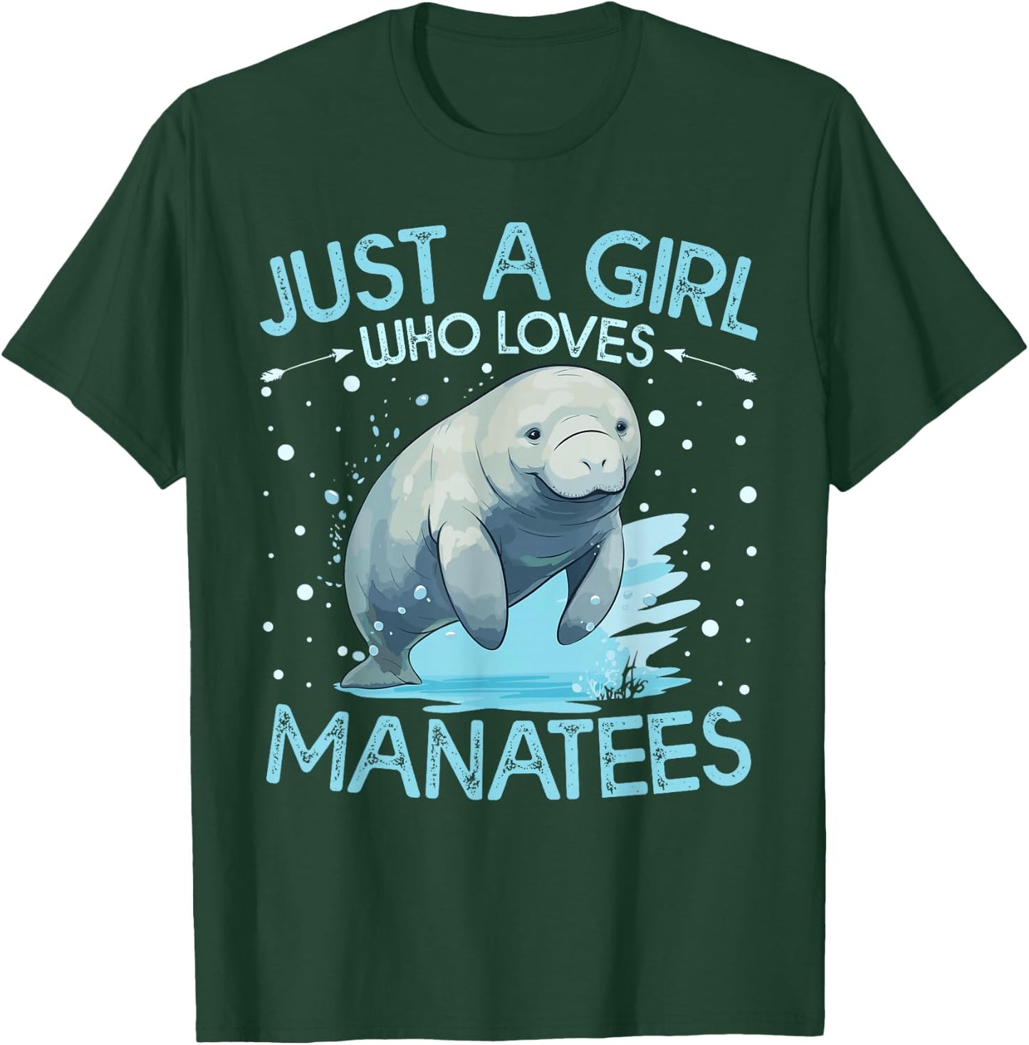 Floral Manatee Just A Girl Who Loves Manatee T-Shirt - T-Shirt | Forest