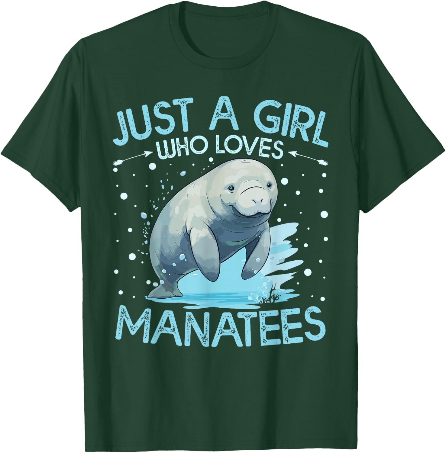 Floral Manatee Just A Girl Who Loves Manatee T-Shirt - T-Shirt | Forest