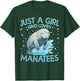 Floral Manatee Just A Girl Who Loves Manatee T-Shirt - T-Shirt | Forest
