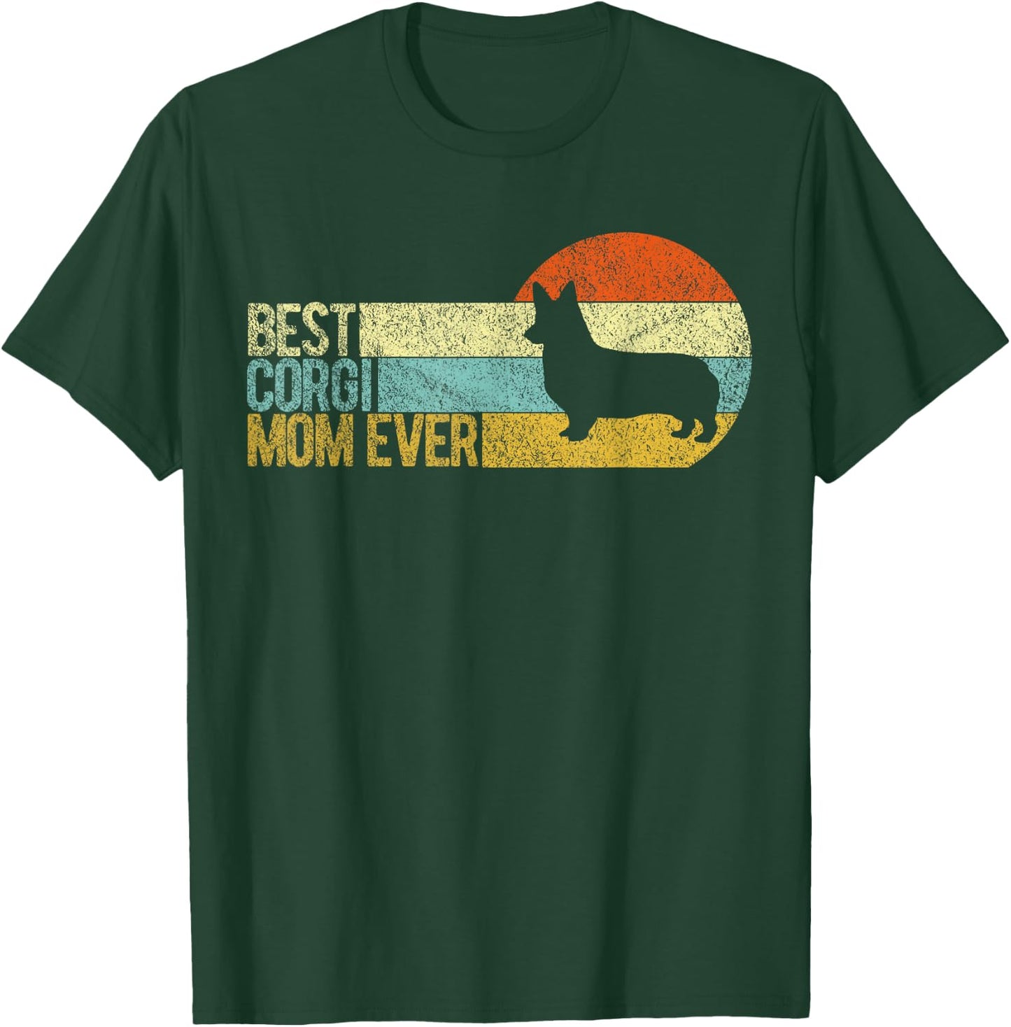 Best Corgi Mom Ever Corgi Mama Dog Mom Retro Women Kids T-Shirt - T-Shirt | Forest
