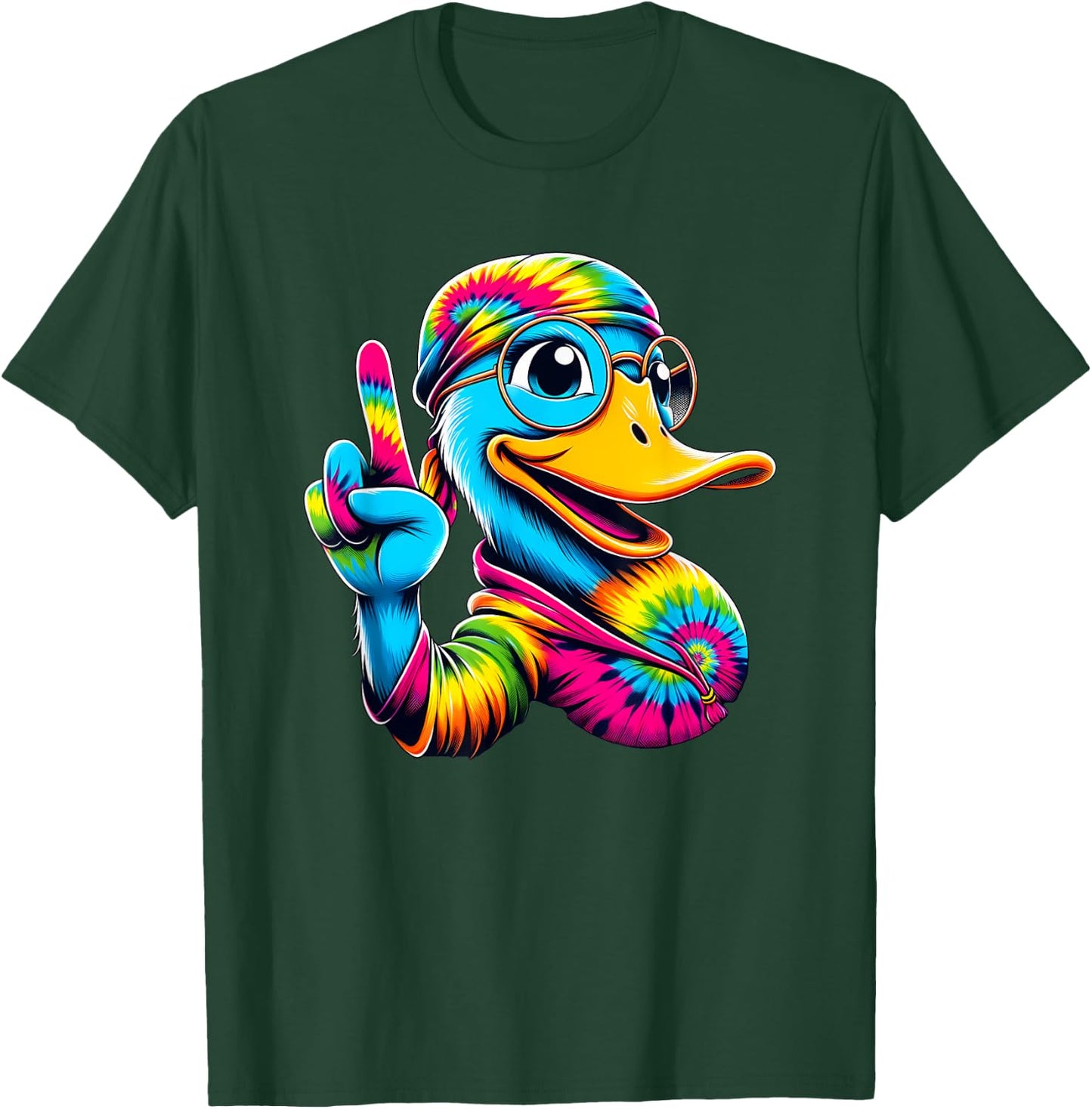 Peace Sign Tie Dye Duck T-Shirt - T-Shirt | Forest