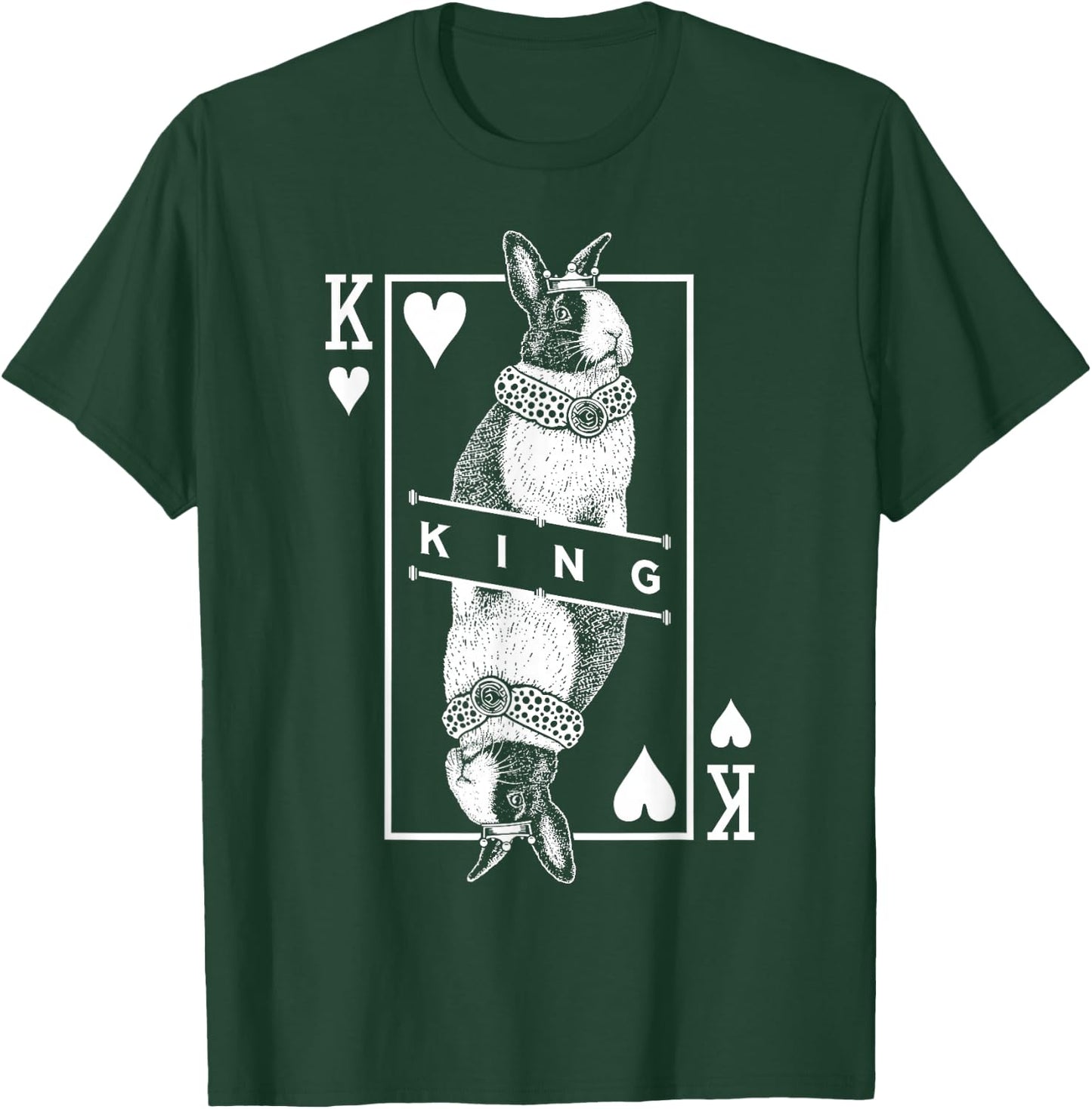 Dutch Bunny Rabbit King Of Hearts Funny Pet Pop Art T-Shirt - T-Shirt | Forest