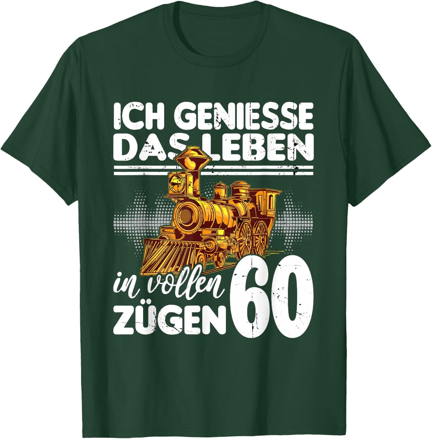 with German Text "Ich geniesse das Leben 60 Jahre alt" (Ich geniesse das Life 60 Jahre, black T-Shirt - T-Shirt | Forest