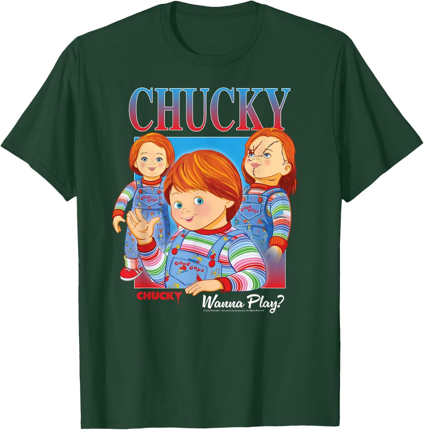 Chucky Wanna Play Vintage , Black, S T-Shirt - T-Shirt | Forest
