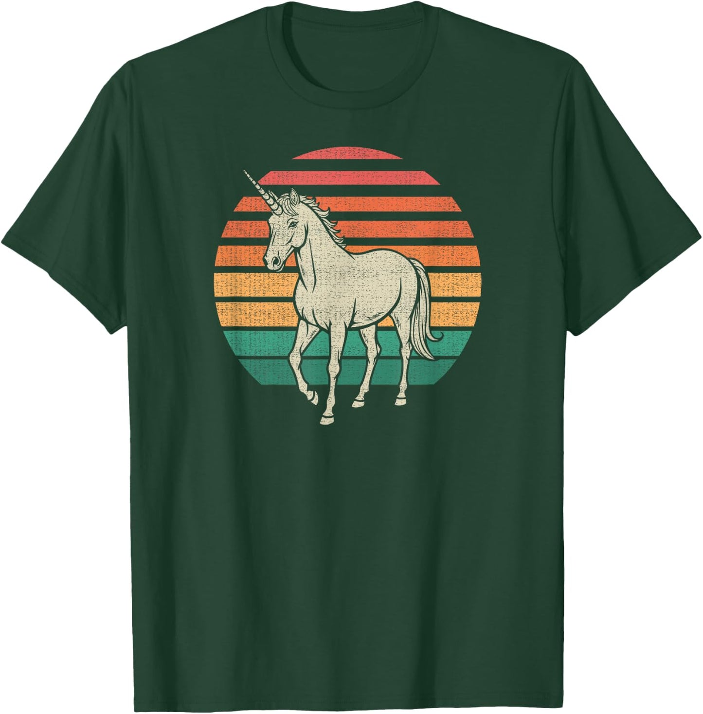 Unicorn Retro 70s T-Shirt - T-Shirt | Forest