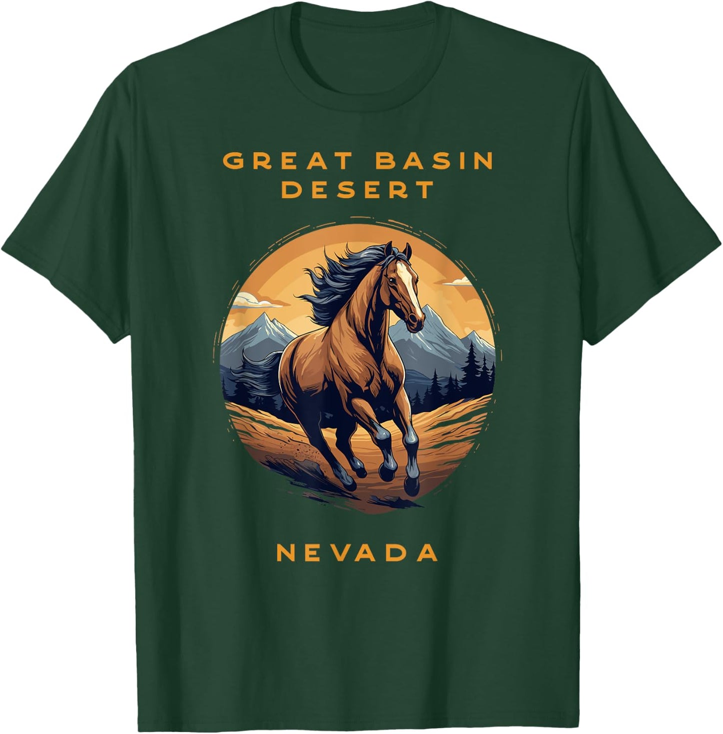 Great Basin Desert Nevada Wild Mustang Horse T-Shirt - T-Shirt | Forest