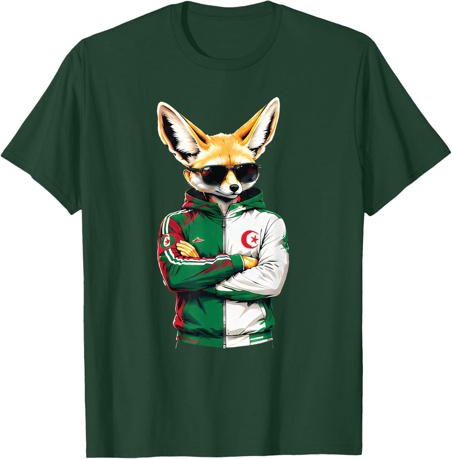 Maillot Fennec Drapeau Algérie Cadeau Foot Algérienne Dz T-Shirt - T-Shirt | Forest