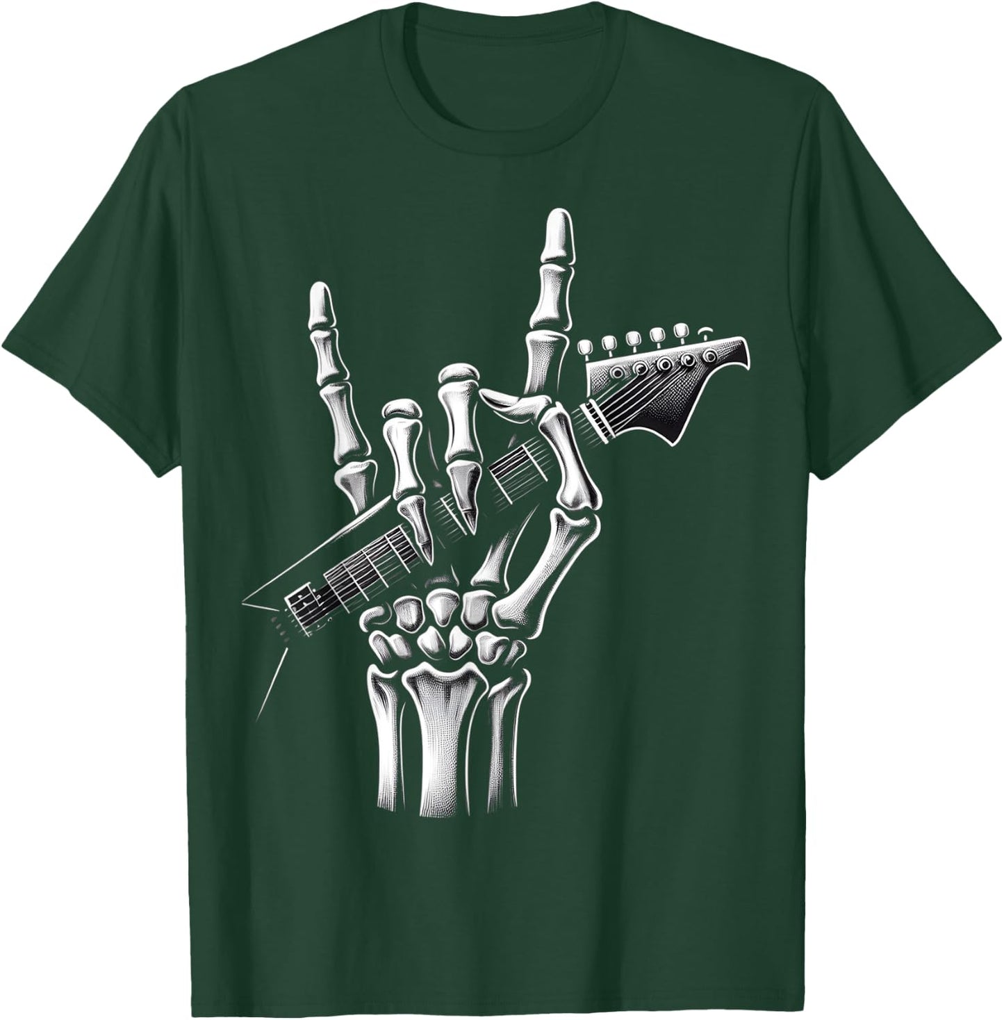 Cool Rock Skeleton Hand Pattern , Black, S T-Shirt - T-Shirt | Forest