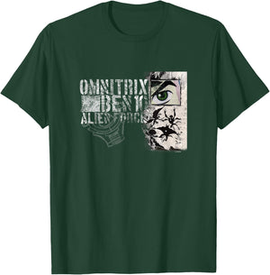 Ben 10: Alien Force Omnitrix Heroes Silhouettes Distressed T-Shirt - T-Shirt | Forest