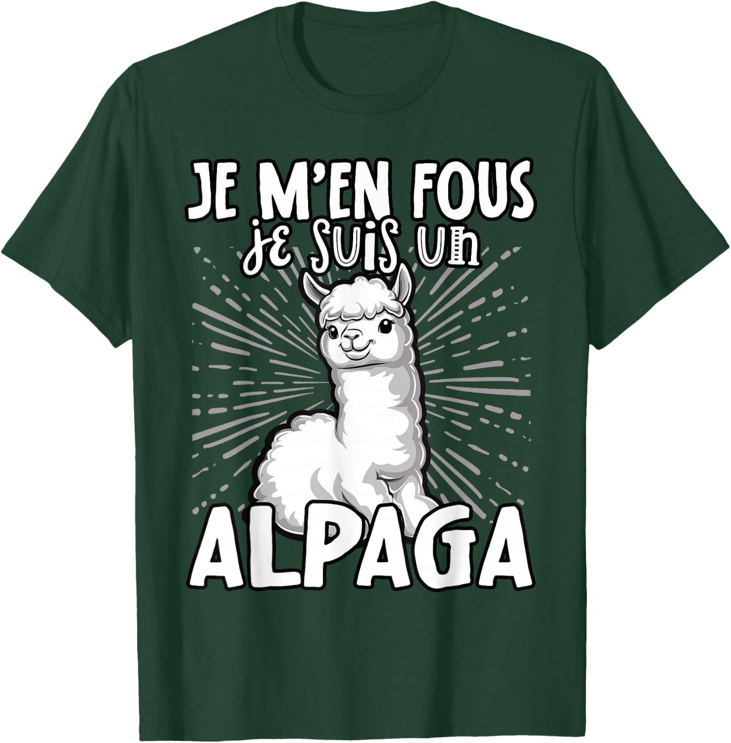 Je M'en Fous Je Suis Un Alpaca - Cute Alpaca , Black, S T-Shirt - T-Shirt | Forest