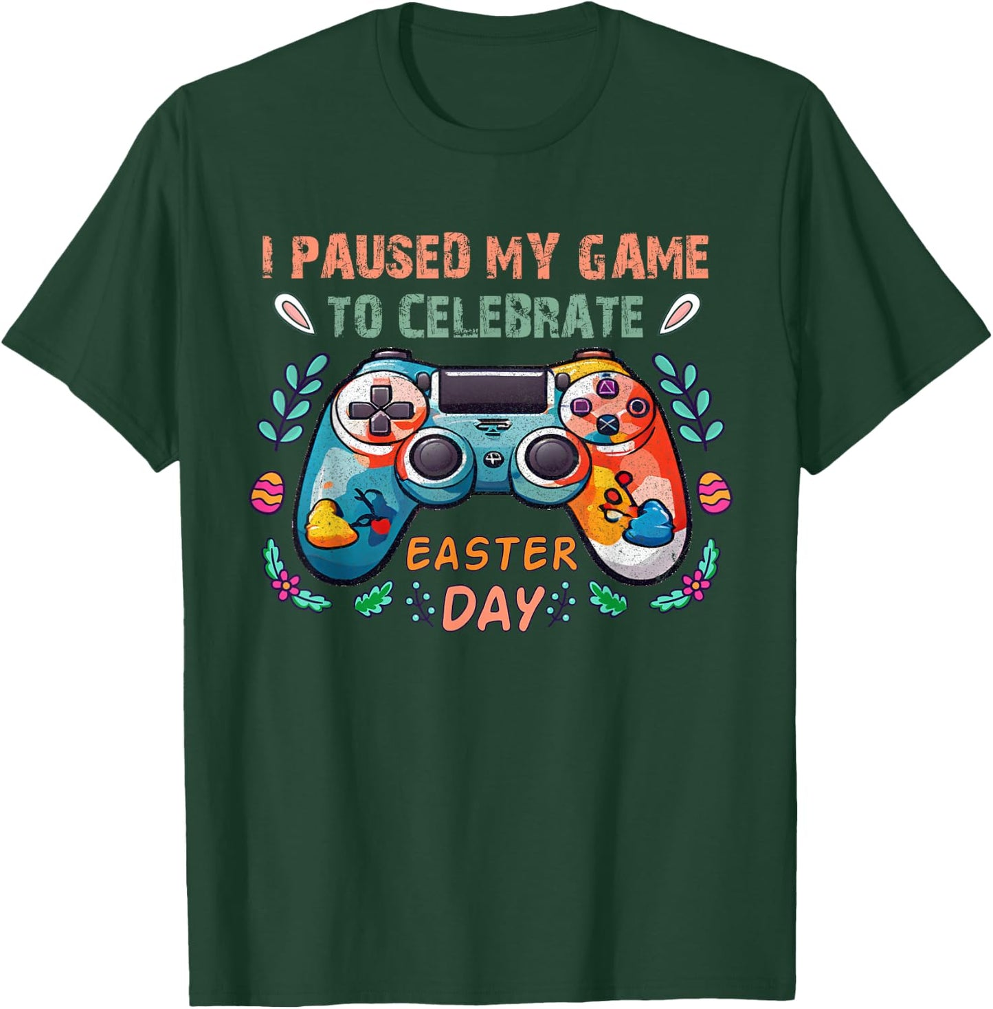 Happy Easter Day Bunny Egg Gift Gaming Lover Boys Girls Teen T-Shirt - T-Shirt | Forest