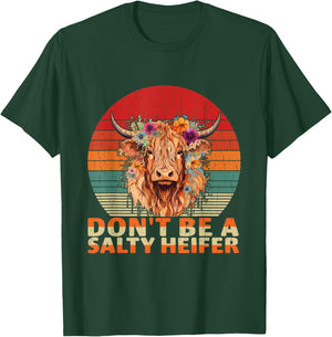 Highland Cow-Shirt Dont Be Salty Heifer Funny Farm Mom Women T-Shirt - T-Shirt | Forest