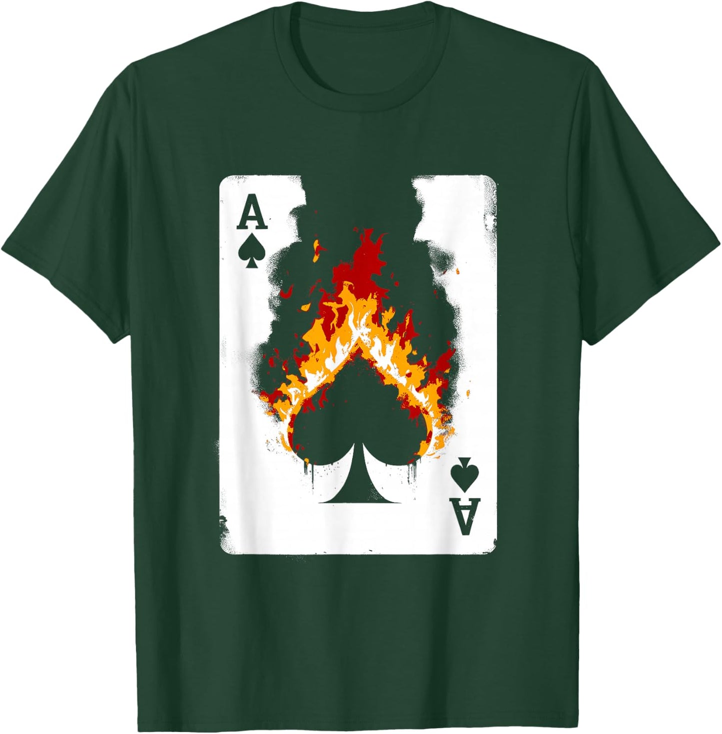 Burning Ace Of Spades - Vintage Favorite Card Game Lover T-Shirt - T-Shirt | Forest