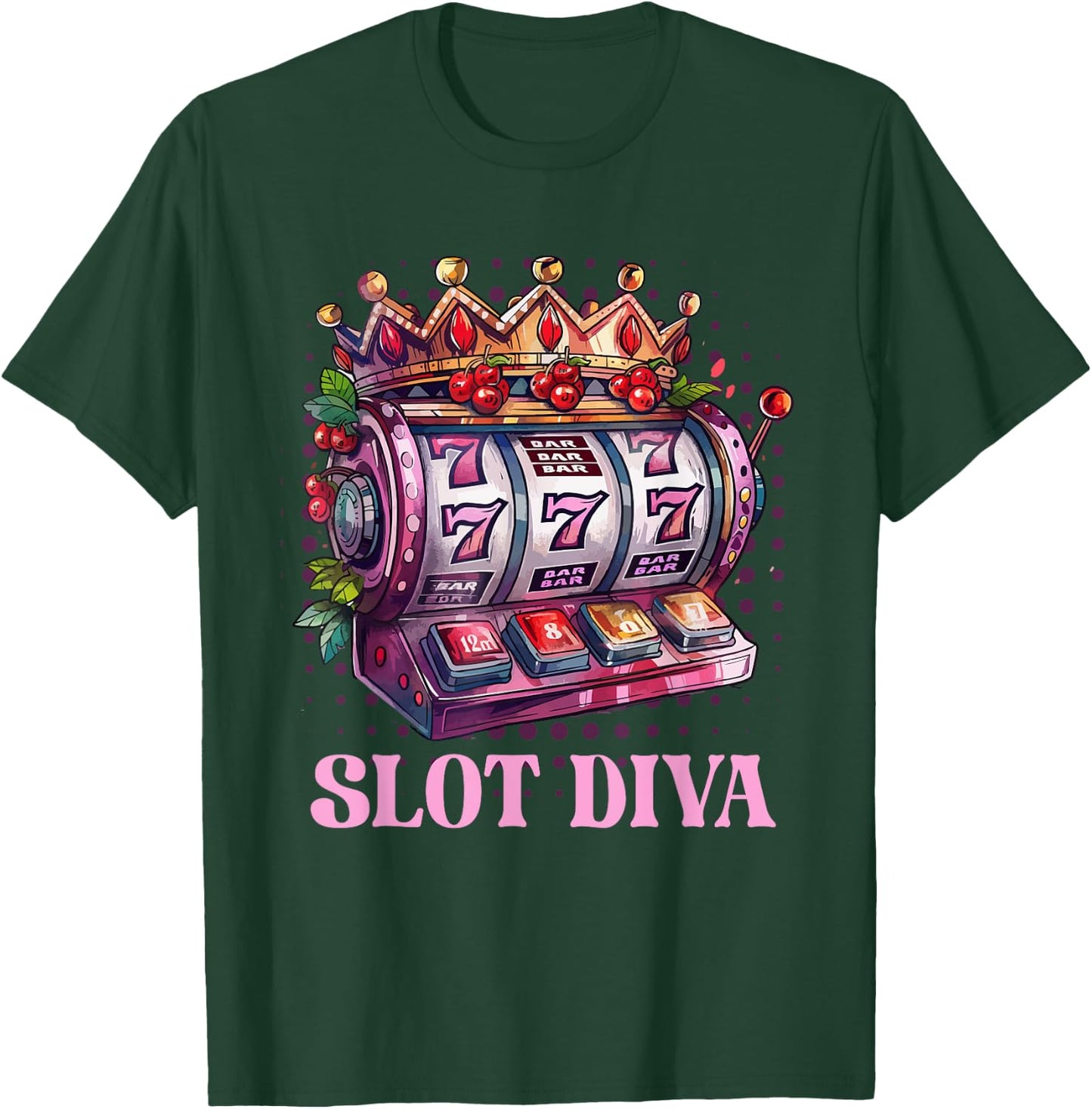 Glücksspiel Automaten SLOT DIVA 777 Frauen Spielautomaten T-Shirt - T-Shirt | Forest