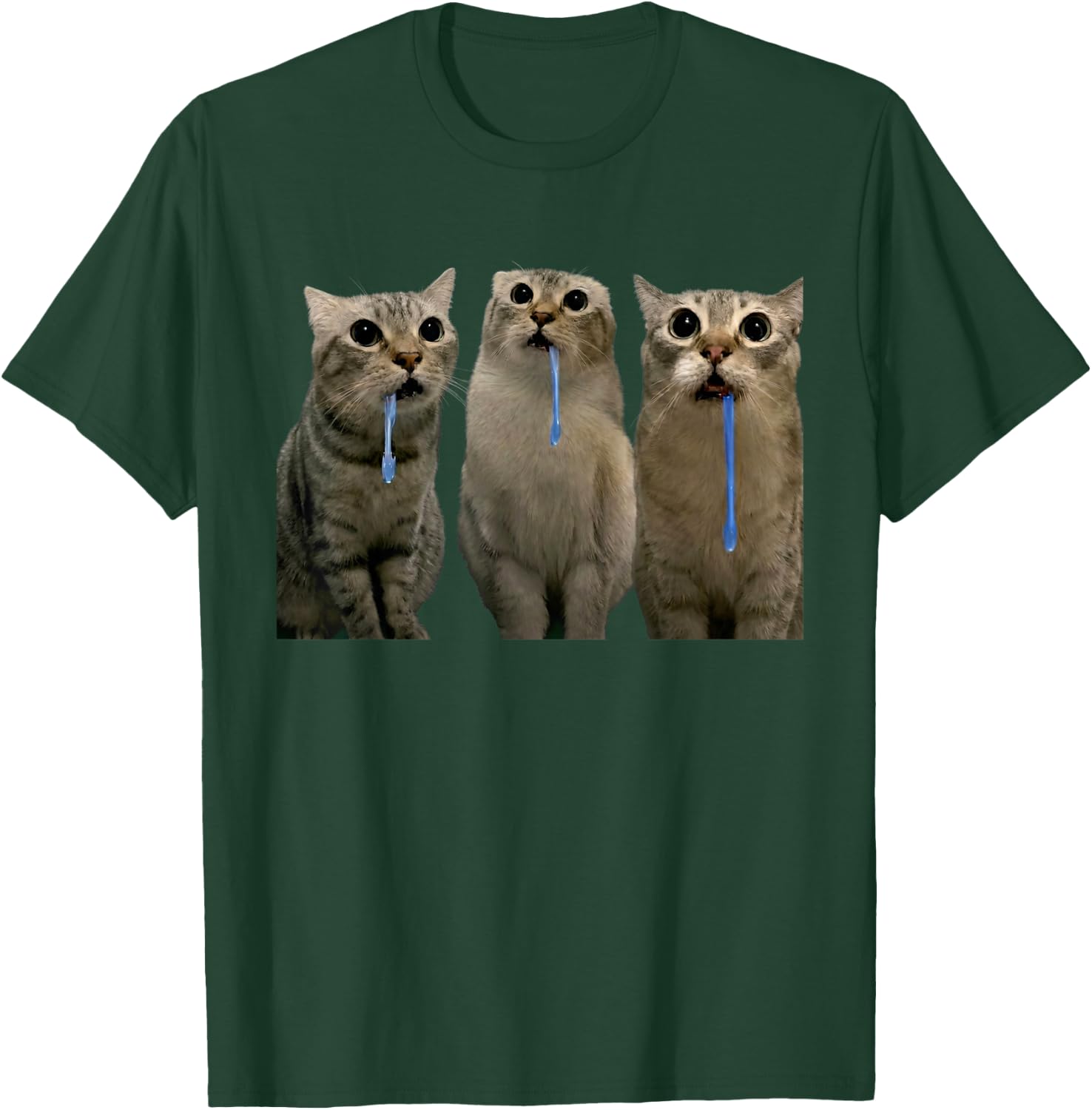 Cats Yelling at a Drooling Cat Double Funny Meme T-Shirt - T-Shirt | Forest
