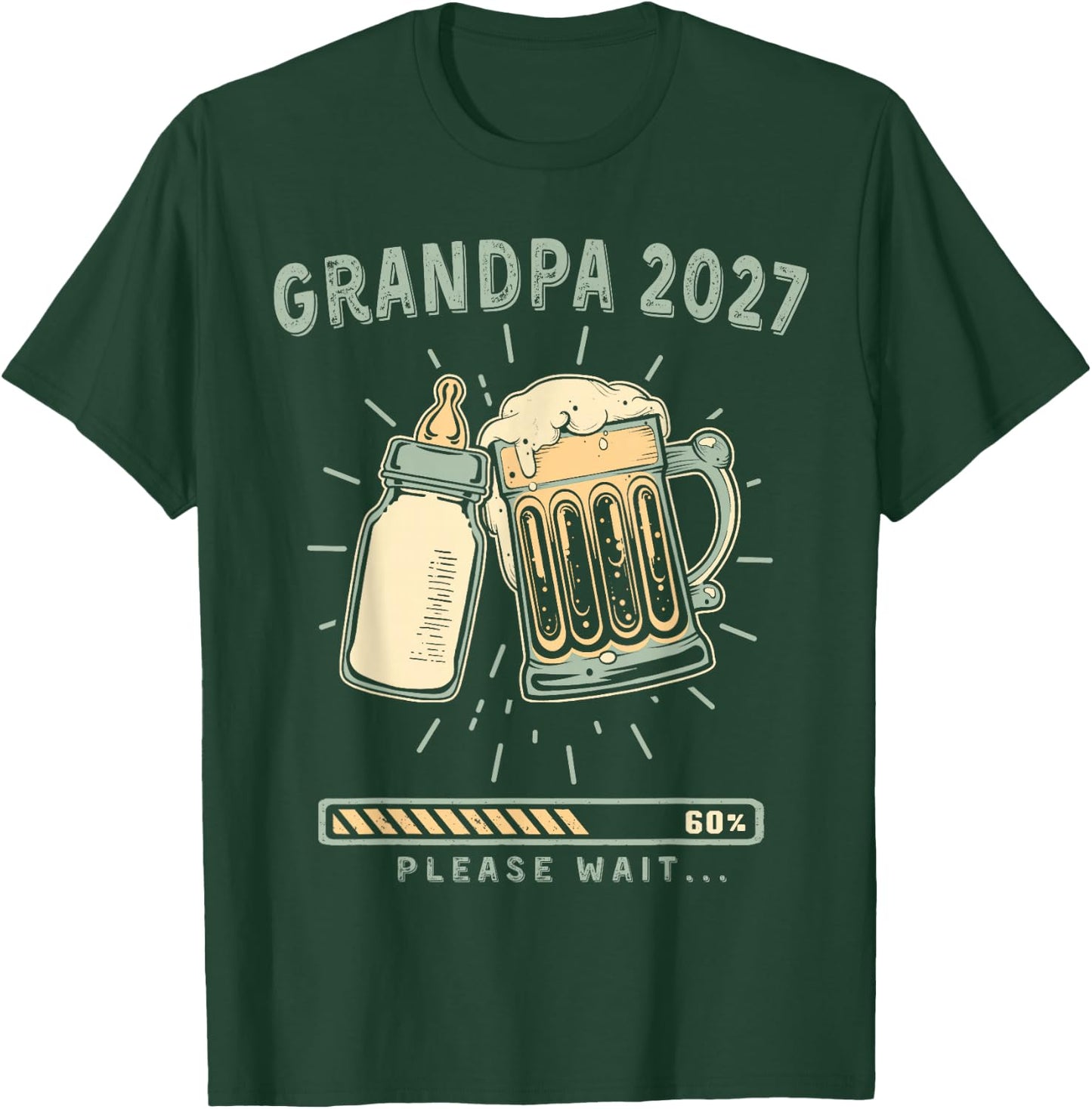 Soon Grandpa 2027 Please Wait Baby Reveal Loading T-Shirt - T-Shirt | Forest