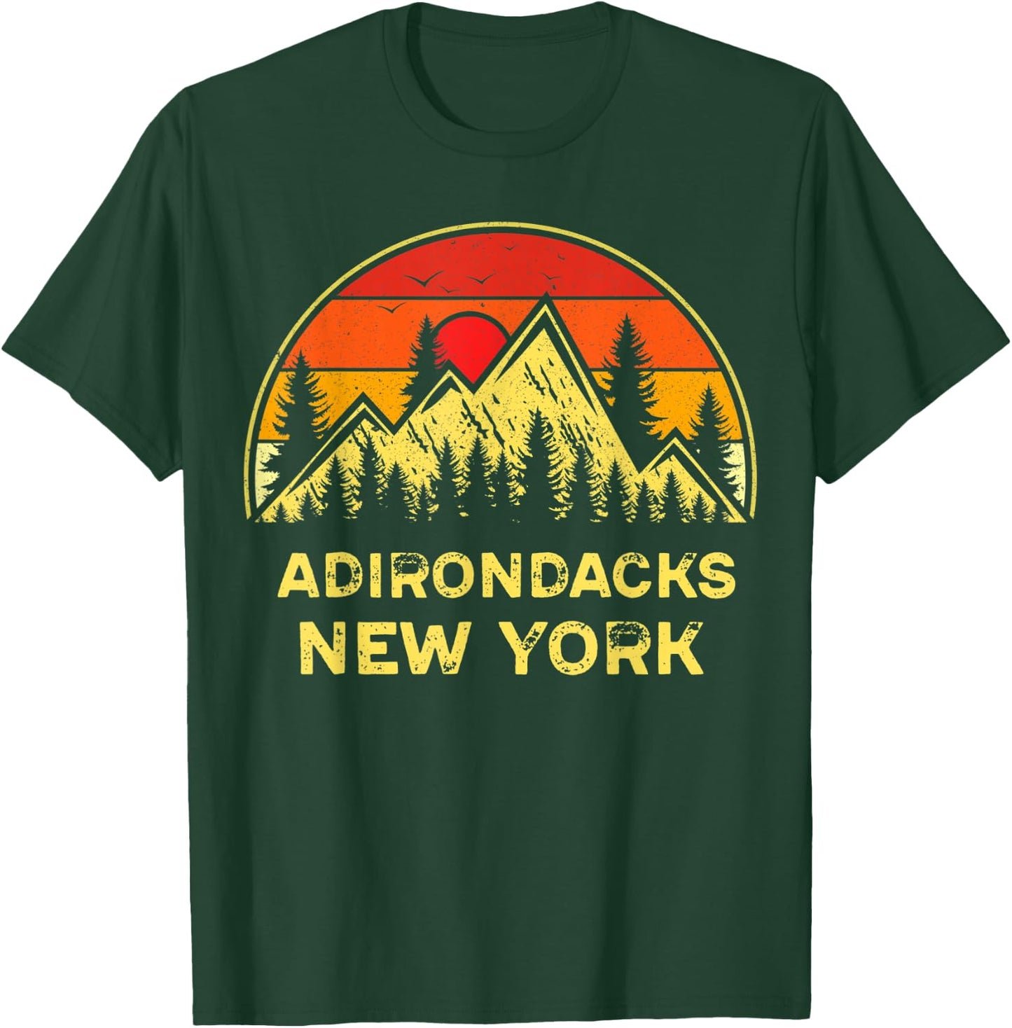 Vintage Adirondacks New York NY Mountains Hiking Souvenir T-Shirt - T-Shirt | Forest