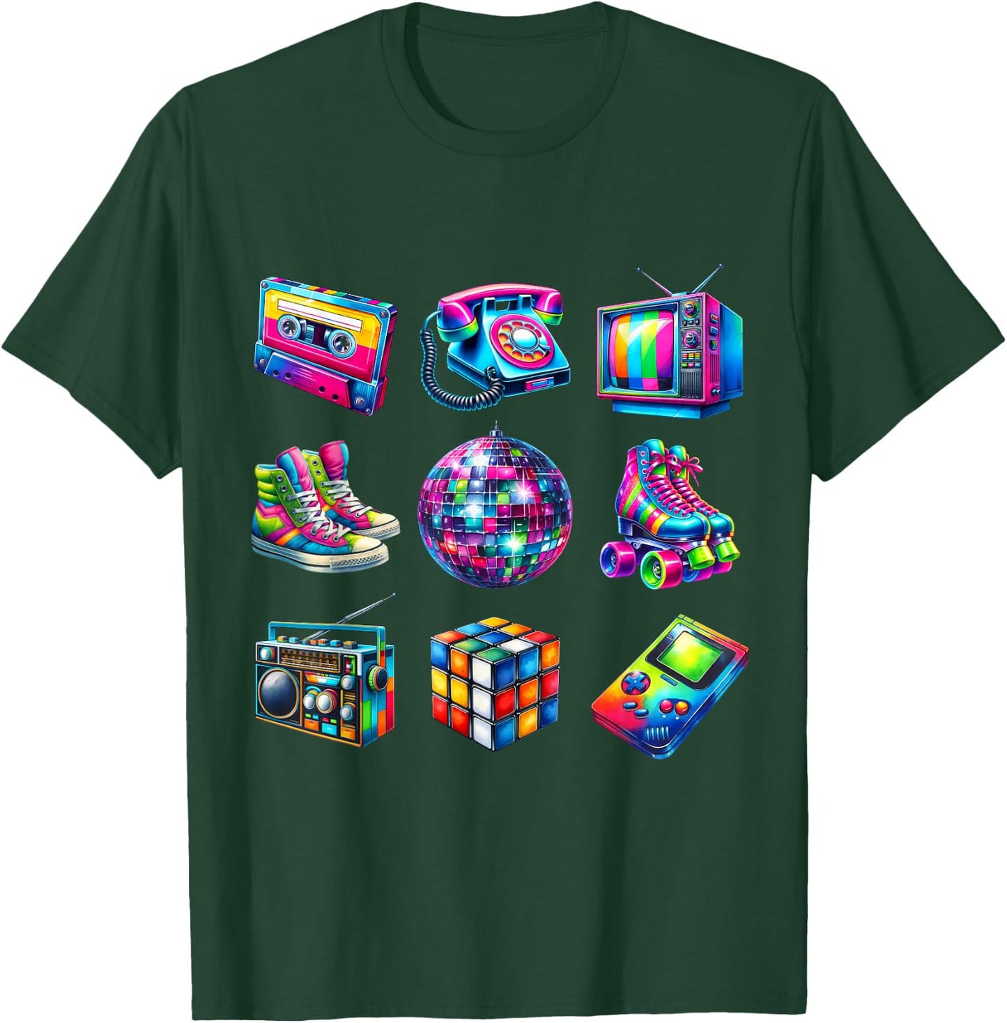 I Love 80s Retro Vintage 80s Style Graphic Women Girl Kids T-Shirt - T-Shirt | Forest