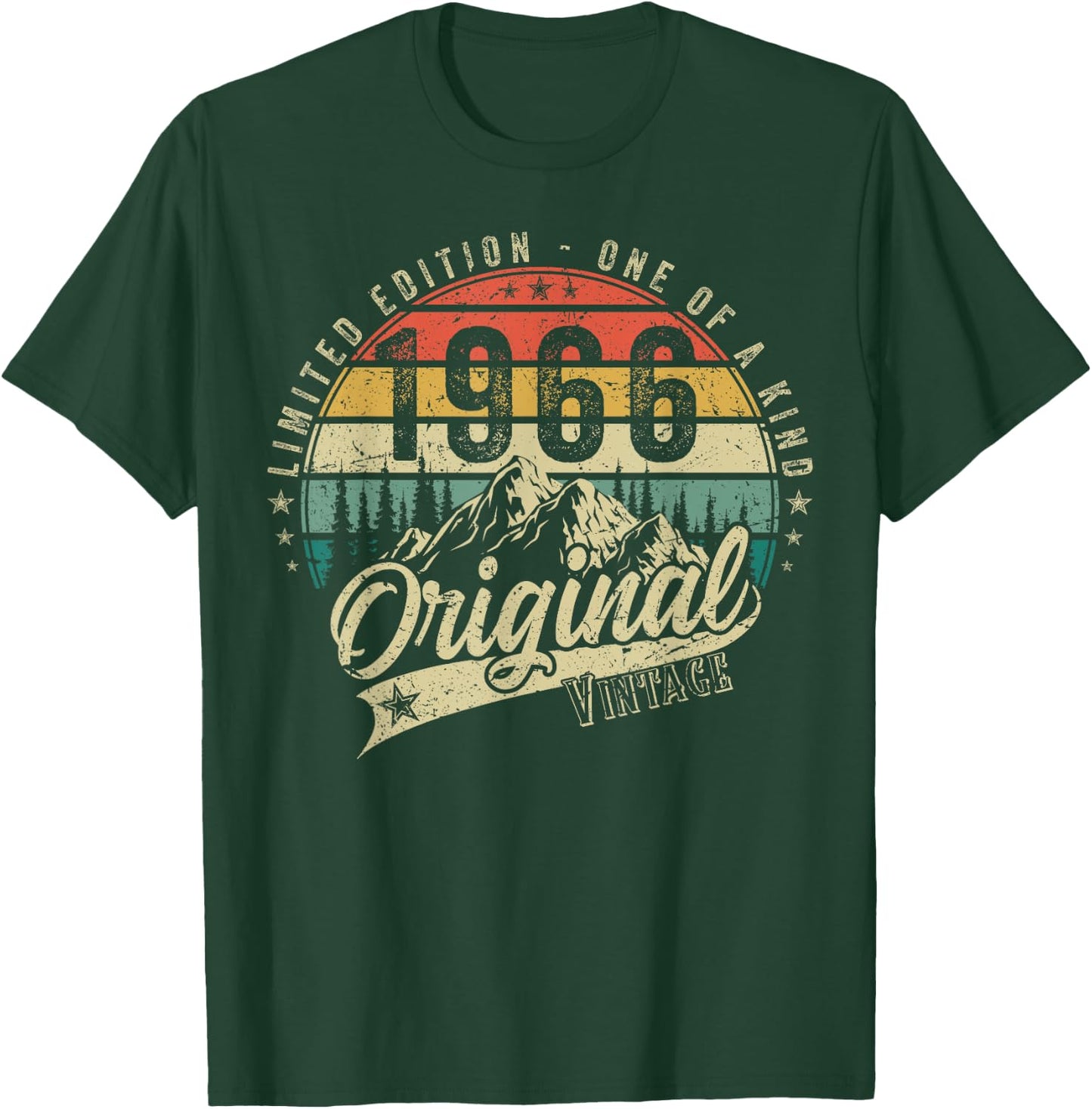 1966 Vintage Jahrgang Geburtstag Retro Herren Damen Geschenk T-Shirt - T-Shirt | Forest