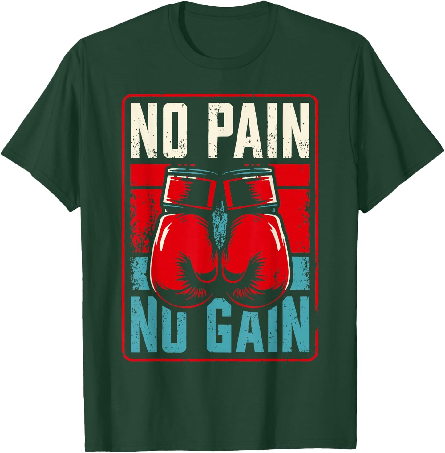 No Pain No Gain Idea Boxing , Black, S T-Shirt - T-Shirt | Forest