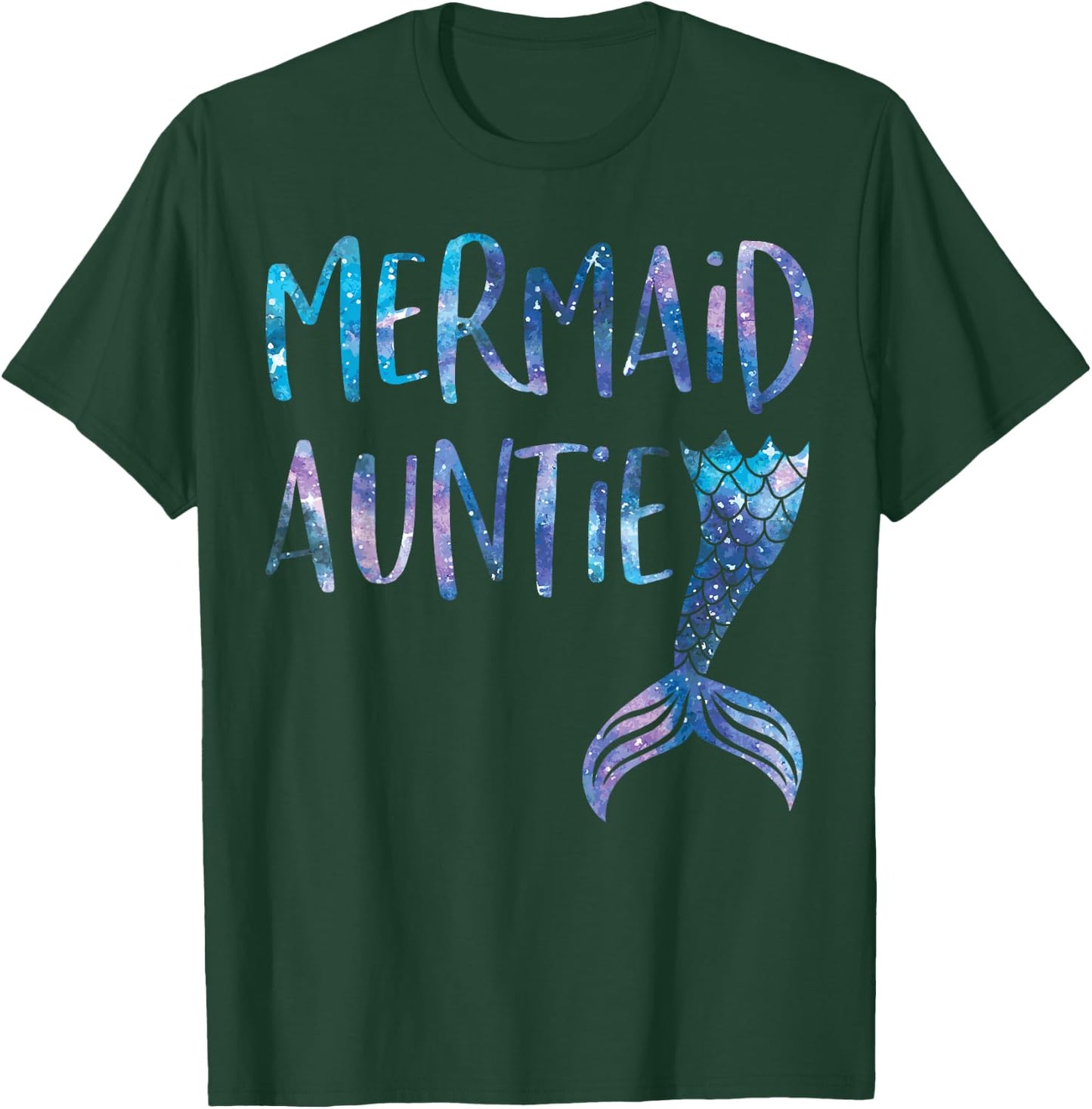 Mermaid Auntie Tail Matching Mermaid Squad Birthday Party T-Shirt - T-Shirt | Forest