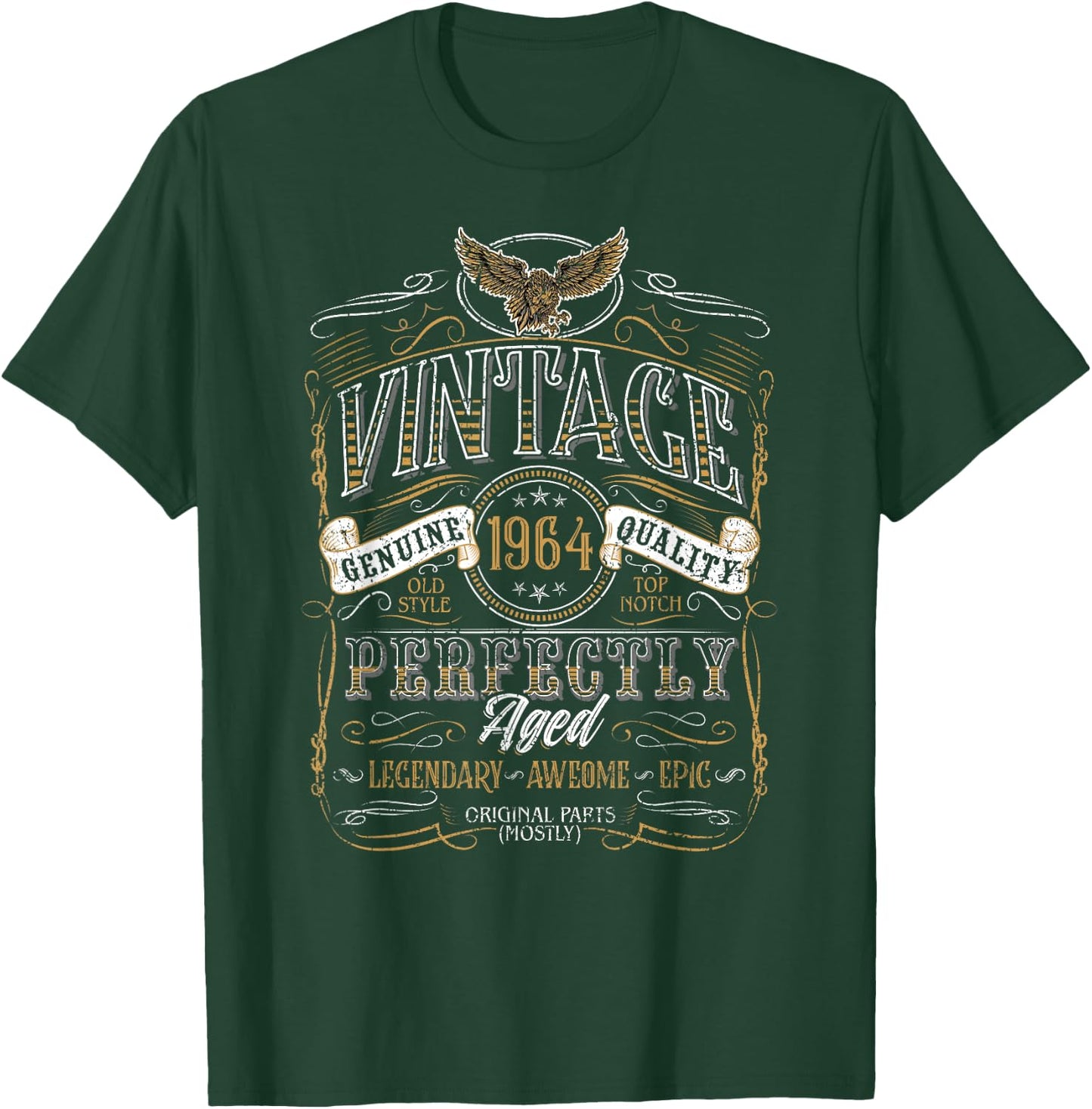 1964 Vintage Birthday Retro Vintage Men Women Gift , black T-Shirt - T-Shirt | Forest