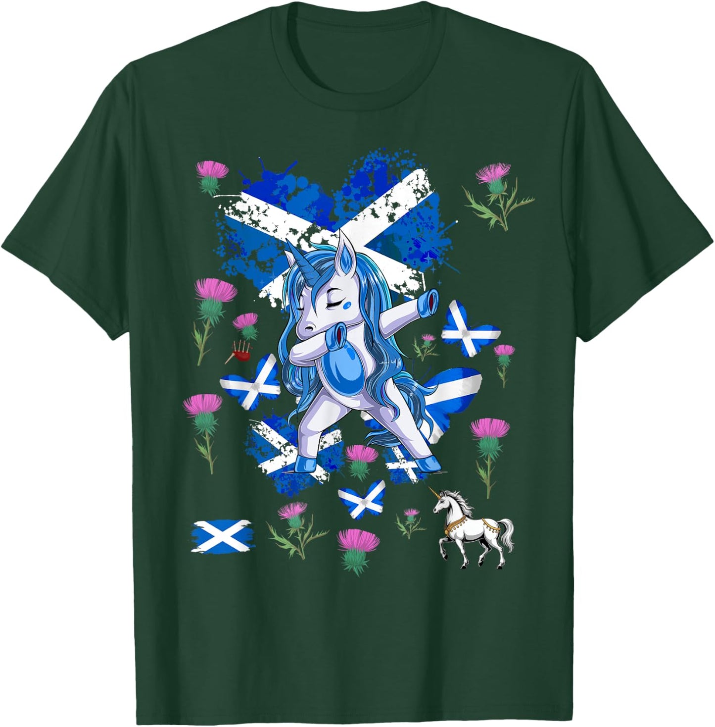 Scottish Unicorn Outfit Idea For Kids Scotland Themed T-Shirt - T-Shirt | Forest