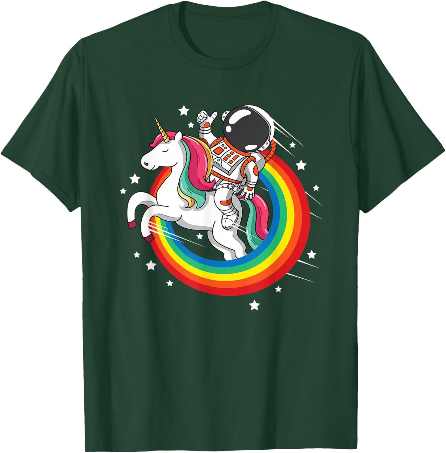Astronaut Unicorn Space Galaxy Magical Rainbow T-Shirt - T-Shirt | Forest