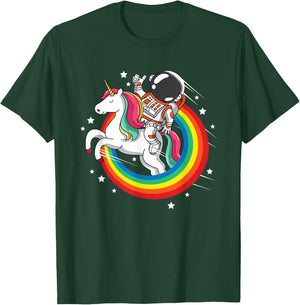 Astronaut Unicorn Space Galaxy Magical Rainbow T-Shirt - T-Shirt | Forest