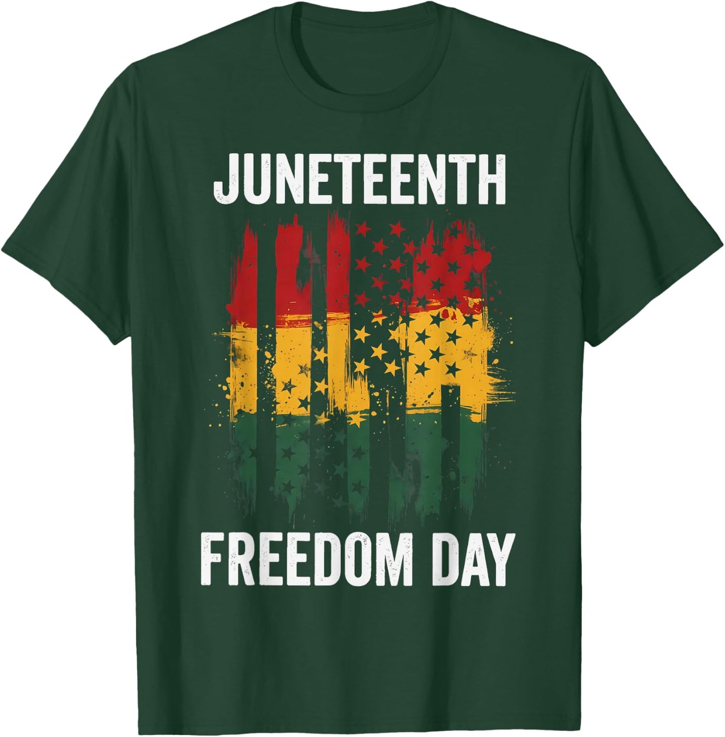 Juneteenth 1865 Freedom Day African Americans Flag T-Shirt - T-Shirt | Forest