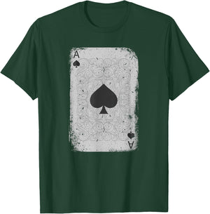 Vintage Distressed Ace of Spades Poker Playing Card Art T-Shirt - T-Shirt | Forest